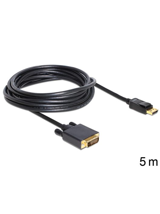 DeLock Displayport 1.2 male to DVI-D (24+1 Dual Link) male 5m Black