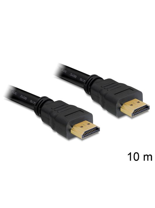 DeLock High Speed HDMI-kábel típusú Ethernet ? HDMI A dugós > HDMI A dugós 10m Black