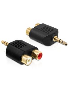   DeLock Adapter Audio Stereo plug 3.5 mm 3 pin > 2 x RCA jack Black