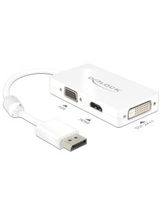   DeLock Displayport 1.1 male > VGA/HDMI/DVI-D (Dual Link) female Passive Adapter White