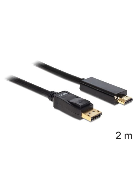 DeLock Cable Displayport 1.1 male > High Speed HDMI-A male passive 2m Black