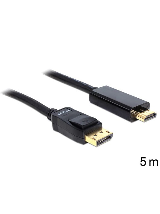 DeLock Cable Displayport 1.5 male > High Speed HDMI-A male passive 5m Black