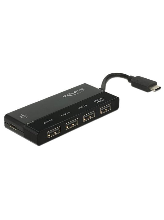 DeLock External USB 3.1 Gen 1 Hub USB Type-C > 4xUSB Type-A + 1xUSB Type-C PD