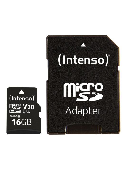 Intenso 16GB MicroSDXC UHS-I Professional Class 10 U3 V30 + adapterrel