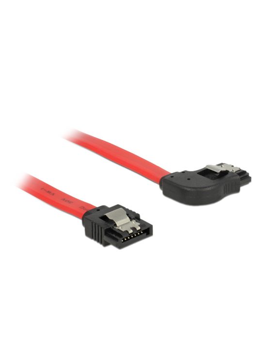 DeLock Cable SATA 6 Gb/s male straight > SATA male right angled 70cm Red Metal