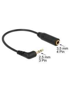   DeLock Audio Cable Stereo jack 2,5mm 3 pin male angled > Stereo jack 3,5mm 4 pin female