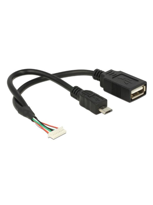 DeLock Cable USB 2.0 pin header female 1,25mm 8 pin > USB 2.0 Type-A female+ USB 2.0 Type Micro-B male 15cm