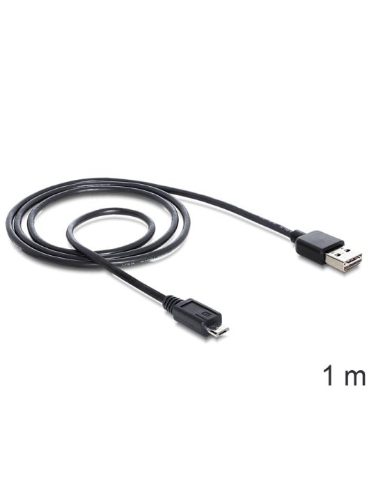 DeLock Cable EASY-USB 2.0 Type-A male > USB 2.0 Type Micro-B male 1m Black