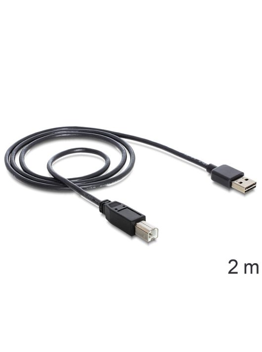 DeLock Cable EASY-USB 2.0 Type-A male > USB 2.0 Type-B male 2m Black