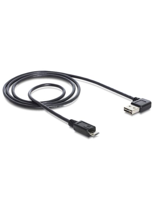 DeLock Cable EASY-USB 2.0 Type-A male angled left / right > USB 2.0 Type Micro-B male 1m Black