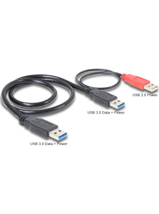 DeLock Cable USB 3.0 type A male + USB type A male > USB 3.0 type A male 0,6m Black