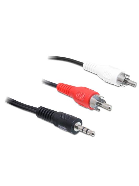 DeLock Cable Audio 3.5 mm stereo jack male > 2x RCA male 5m Black