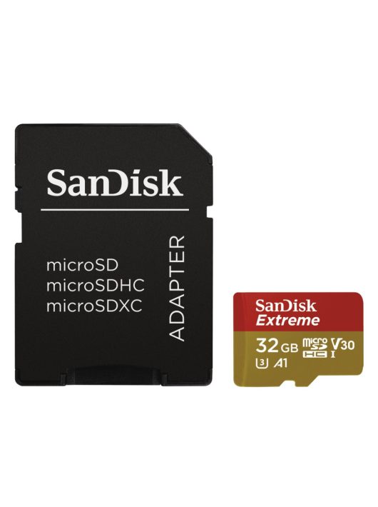 Sandisk 32GB microSDHC Extreme Class 10 UHS-I V30 A1 + adapterrel