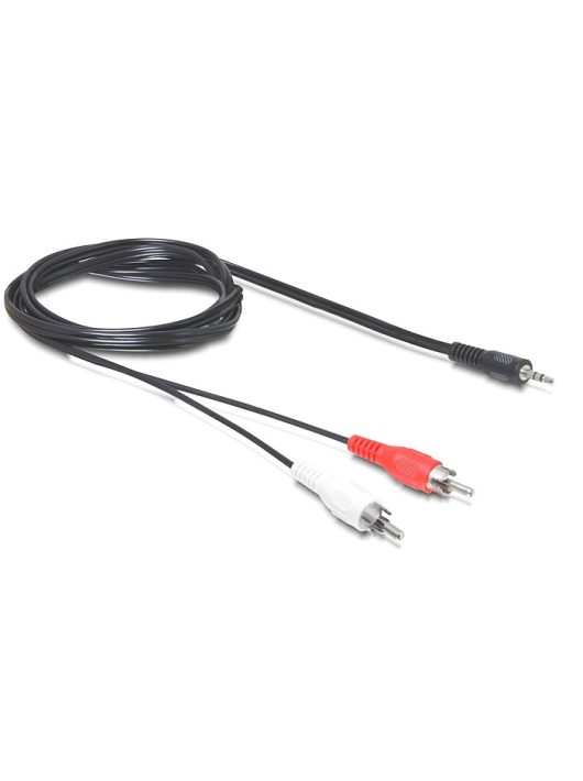 DeLock Cable Audio 3.5 mm stereo jack male > 2x RCA male 10m Black