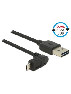   DeLock Cable EASY-USB 2.0 Type-A male > EASY-USB 2.0 Type Micro-B male angled up / down 0,5m Black