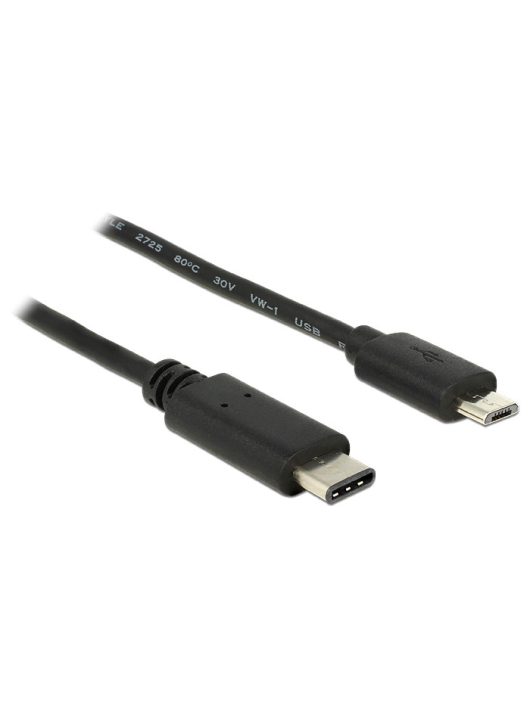 DeLock Cable USB Type-C 2.0 male > USB 2.0 Type Micro-B male 0,5m Black