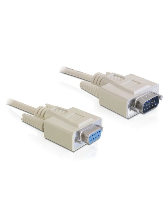 DeLock Cable Serial RS-232 Sub-D9 male > RS-232 Sub-D9 female 2m extension Beige