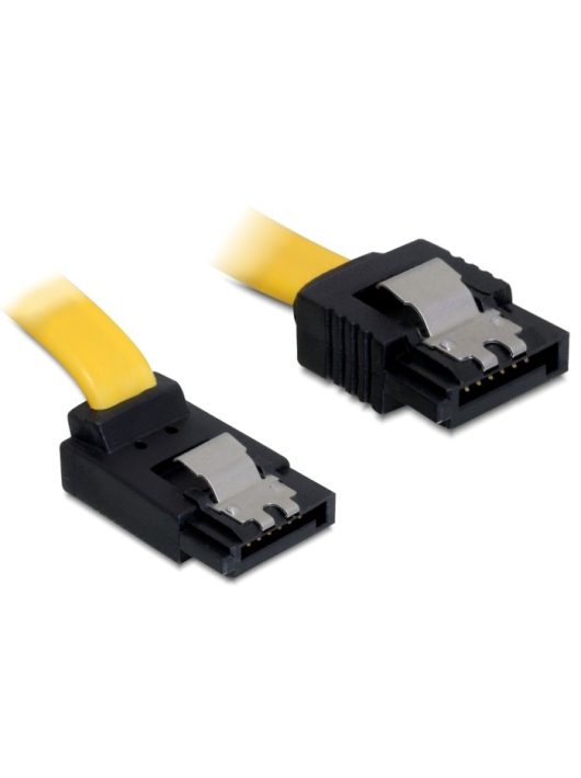 DeLock Cable SATA 6 Gb/s male straight > SATA male upwards angled 50cm Yellow Metal