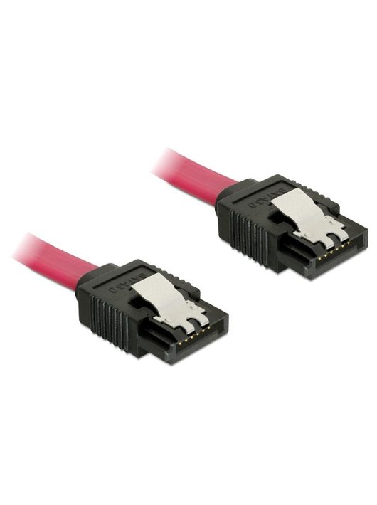 DeLock Cable SATA 6 Gb/s male straight > SATA male straight 30cm Red Metal