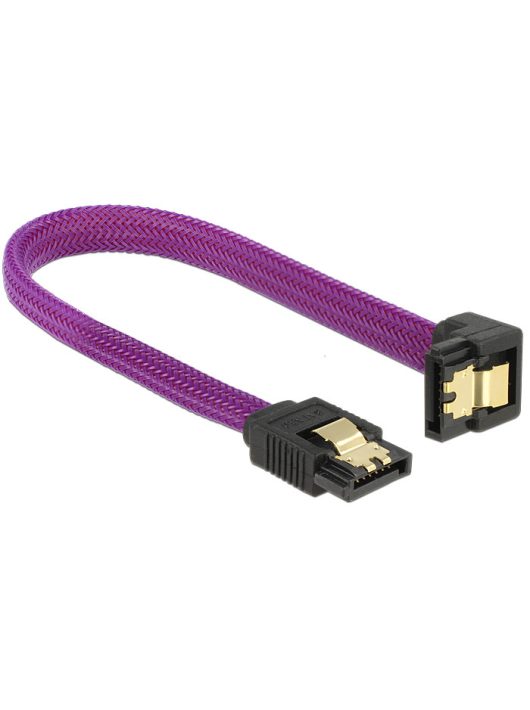 DeLock SATA cable 6 Gb/s 20cm down / straight metal Purple Premium