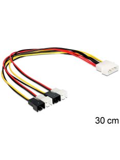 DeLock Cable power Molex 4 pin male > 4x 2 pin fan