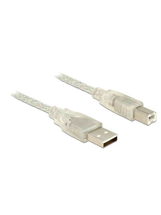 DeLock Cable USB 2.0 Type-A male > USB 2.0 Type-B male 2m Transparent