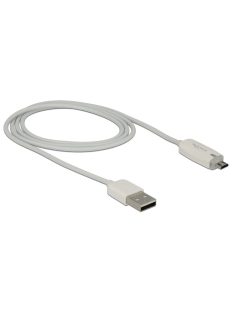   DeLock Data- and power cable USB 2.0-A male > Micro USB-B male with LED indication White