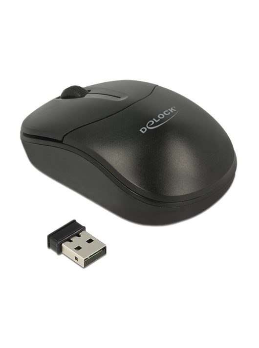 DeLock Optical 3-button mini mouse 2.4 GHz wireless Black