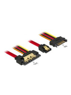   DeLock Cable SATA 6Gb/s 7pin receptacle+SATA 15pin power plug>SATA 22pin receptacle straight metal 30cm