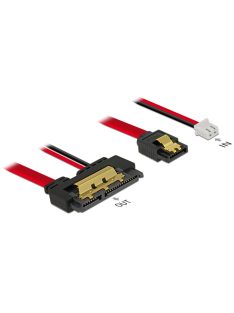   DeLock Cable SATA 6Gb/s 7pin receptacle+2pin power female>SATA 22pin receptacle straight (5V) metal 30cm