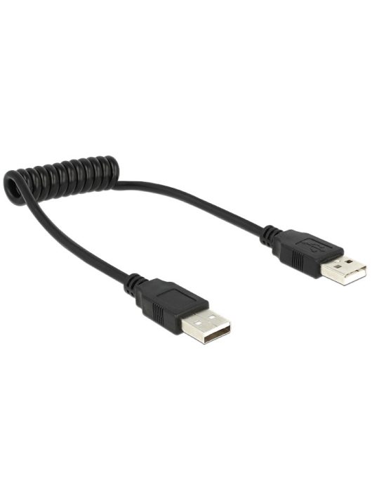 DeLock Cable USB 2.0-A male / male coiled cable