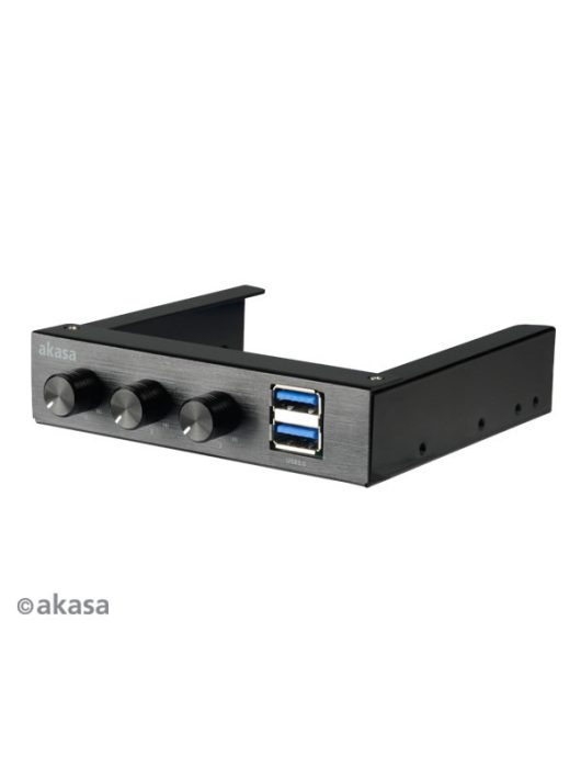 Akasa AK-FC-06U3BK 3,5" 3 Fan controller & 2xUSB3.0 Frontpanel Black