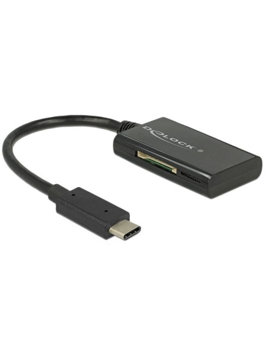 DeLock USB 3.1 Gen 1 USB Type-C male 4 Slots Card Reader Black