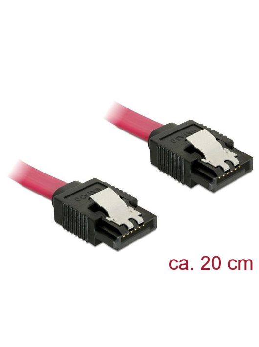 DeLock Cable SATA 6 Gb/s female straight > SATA female straight 20cm Red Metal