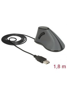   DeLock Ergonomic vertical optical 5-button USB mouse Grey/Black