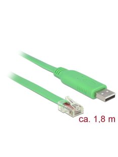   DeLock USB 2.0 Type-A male > 1xSerial RS-232 RJ45 male 1.8m Adapter Green