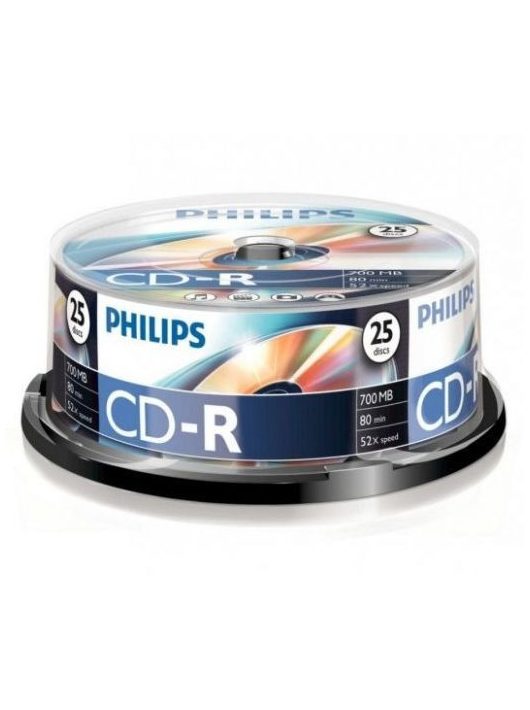 Philips CD-R 80 52x 25db/henger (25-ös címke)