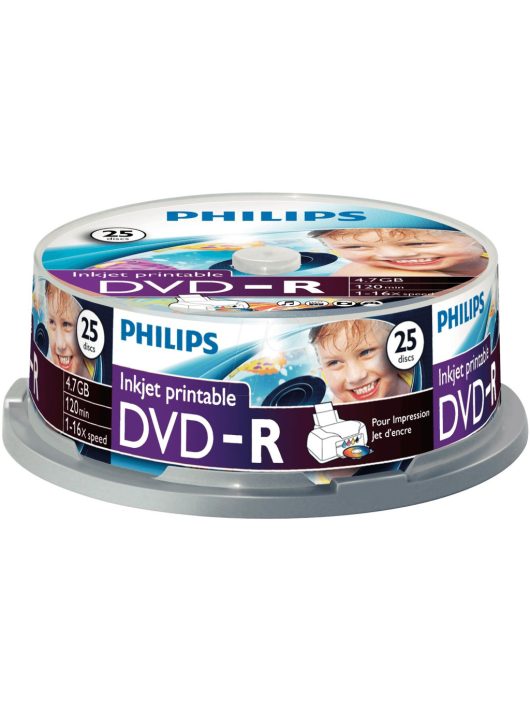 Philips DVD-R 4,7Gb 16x Hengeres 25db/csomag (5-ös címke)