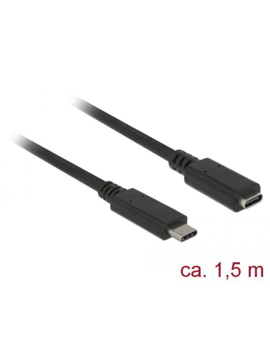 DeLock Extension cable SuperSpeed USB (USB 3.1 Gen 1) USB Type-C male > female 3 A 1.5m Black