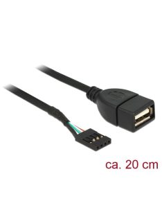   DeLock USB Pin header female > USB 2.0 type-A female Cable 20cm Black