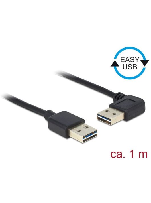 DeLock EASY-USB 2.0 Type-A male > EASY-USB 2.0 Type-A male angled left / right 1m Cable 