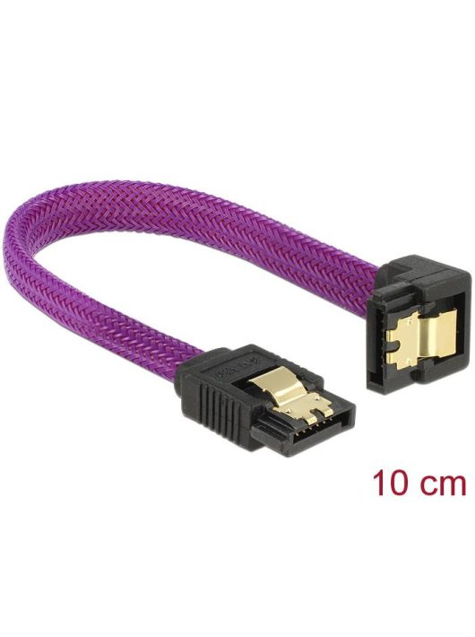 DeLock SATA cable 6Gb/s 10cm down/straight metal Premium Purple