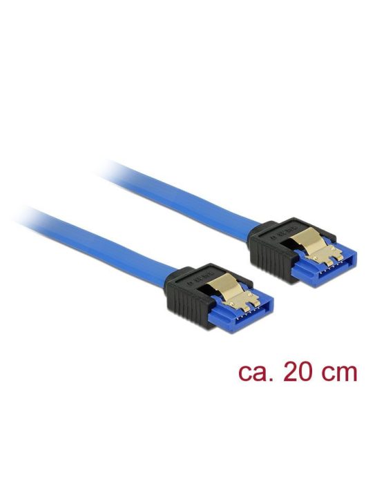 DeLock SATA 6 Gb/s receptacle straight > SATA receptacle straight 20 cm blue with gold clips Cable 