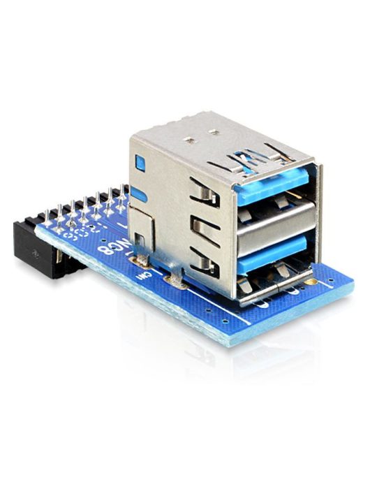 DeLock USB 3.0 Pin Header female > 2x USB 3.0 female up stacked