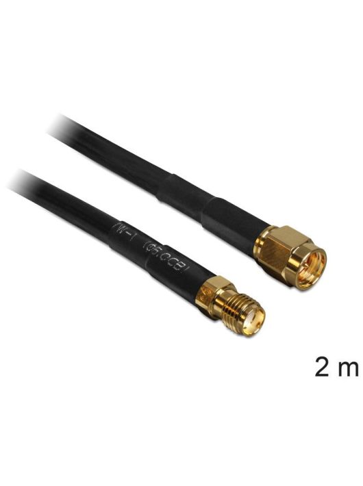 DeLock SMA Plug > SMA Jack CFD/RF200 2m Low Loss Antenna Cable