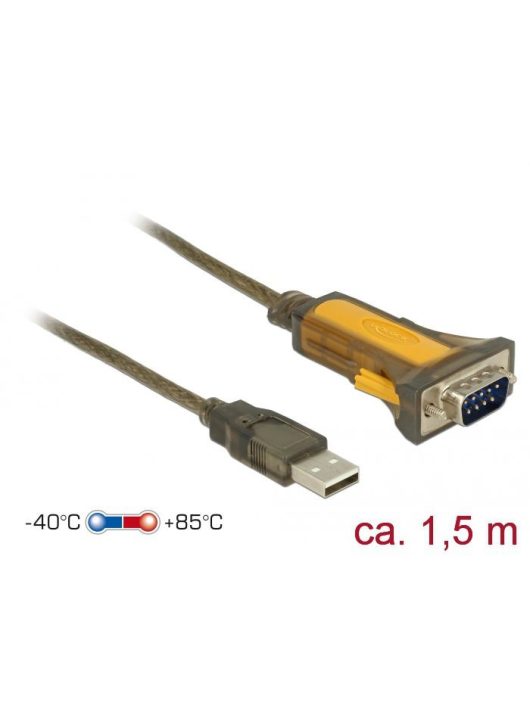 DeLock USB 2.0 Type-A male > 1xSerial RS-232 DB9 extended temperature range