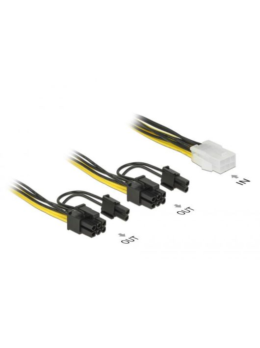 DeLock PCI Express power cable 6 pin female > 2x 8 pin male 15cm