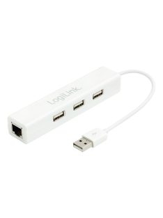   Logilink UA0174A USB 2.0 to Fast Ethernet Adapter with 3-Port USB Hub White