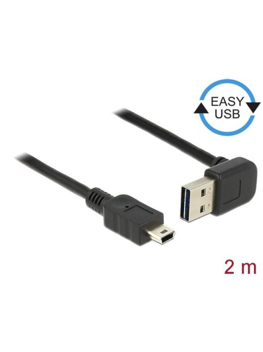 DeLock EASY-USB 2.0 Type-A male angled up / down > USB 2.0 Type Mini-B male 2m Cable Black