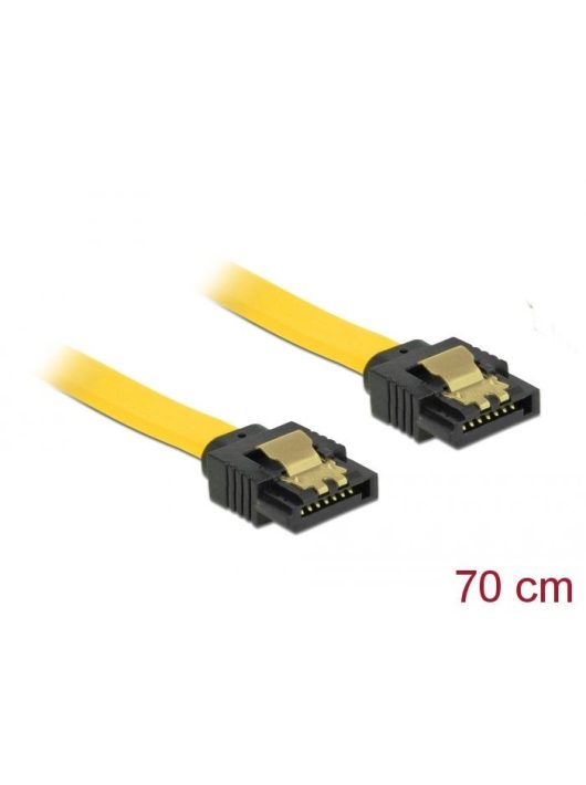 DeLock SATA 6 Gb/s male straight > SATA male straight 70 cm yellow metal Cable